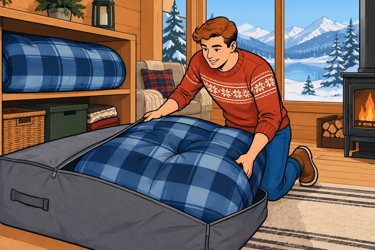 Comment ranger un pouf durant l’hiver au chalet