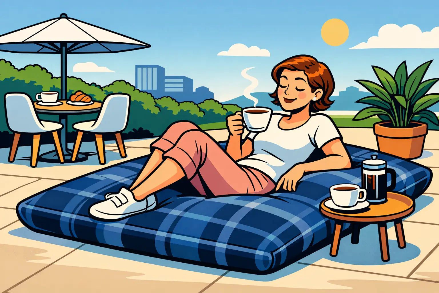 Siège lounge pour pose café en extérieur