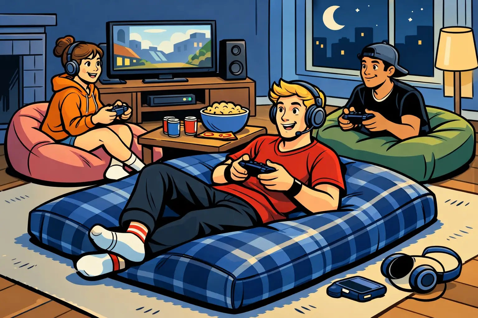 Une bonne soirée gameurs avec le bean bag